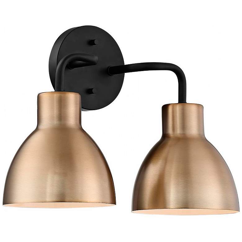 Image 5 Sloan; 2 Light; Vanity; Matte Black and Burnished Brass Finish more views