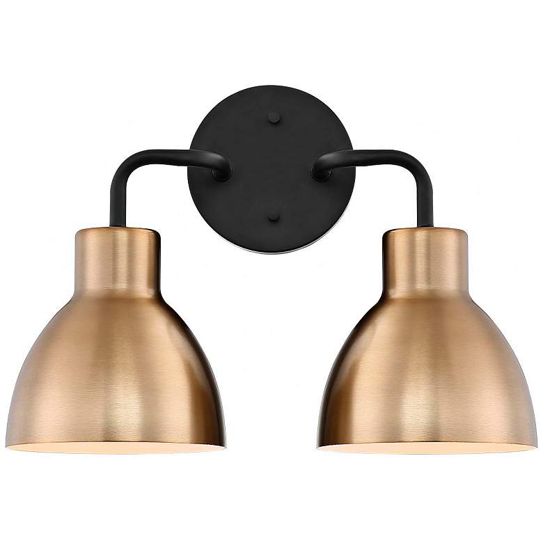 Image 7 Sloan; 2 Light; Vanity; Matte Black and Burnished Brass Finish more views