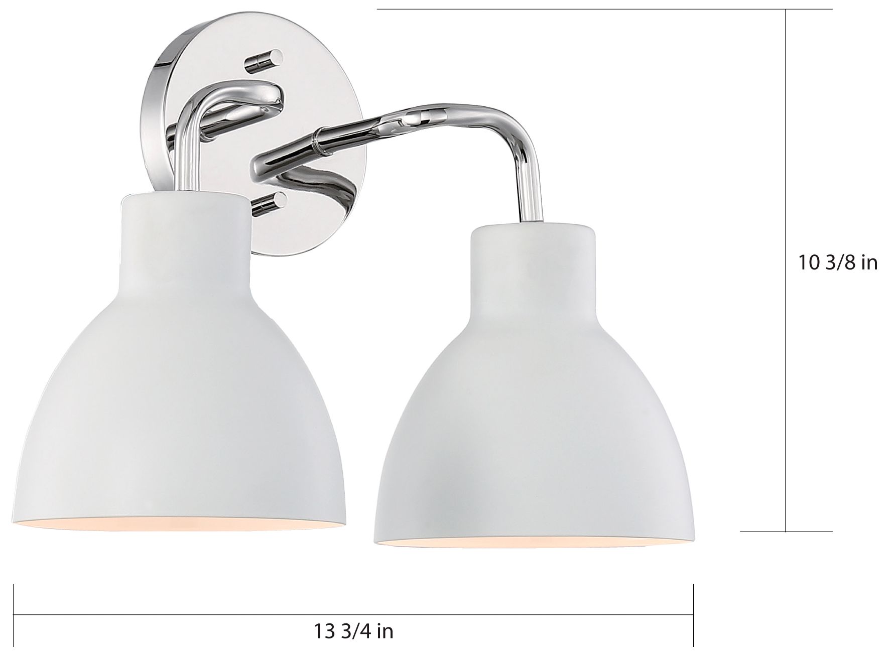 Image 6 Sloan; 2 Light; Vanity; Polished Nickel Finish with Matte White Shade more views