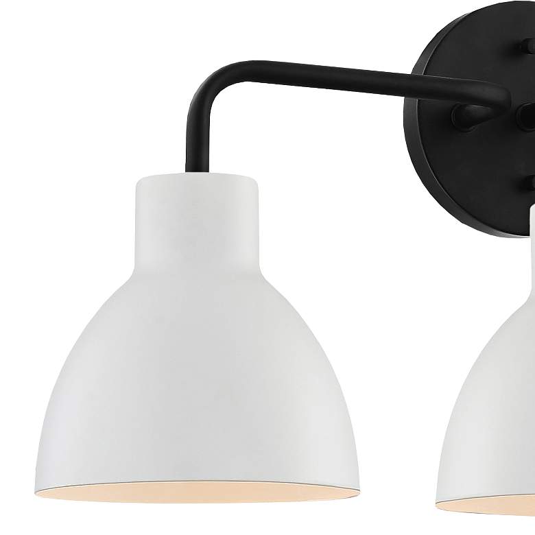Image 2 Sloan 21 3/4" Wide 3-Light Matte Black White Vanity Bath Light more views