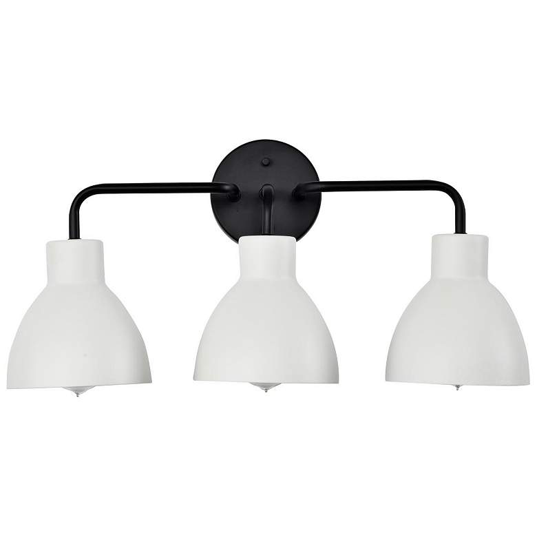 Image 3 Sloan 21 3/4" Wide 3-Light Matte Black White Vanity Bath Light more views