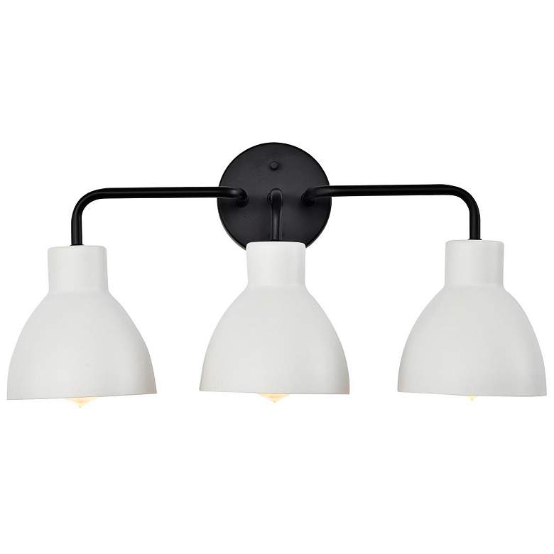 Image 4 Sloan 21 3/4" Wide 3-Light Matte Black White Vanity Bath Light more views