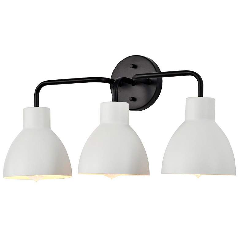 Image 5 Sloan 21 3/4" Wide 3-Light Matte Black White Vanity Bath Light more views