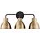 Sloan 21 3/4" Wide Matte Black and Brass 3-Light Bath Light