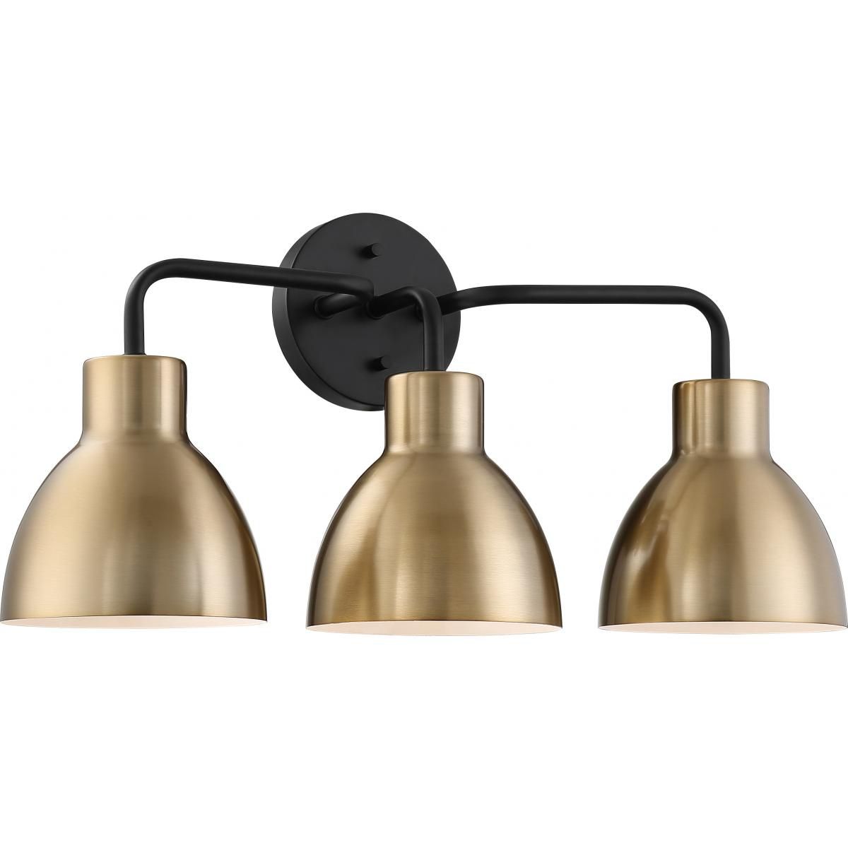 Image 6 Sloan 21 3/4" Wide Matte Black and Brass 3-Light Bath Light more views