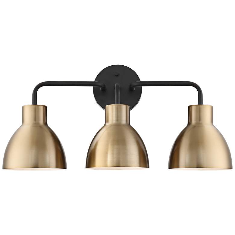 Image 3 Sloan; 3 Light; Vanity; Matte Black and Burnished Brass Finish