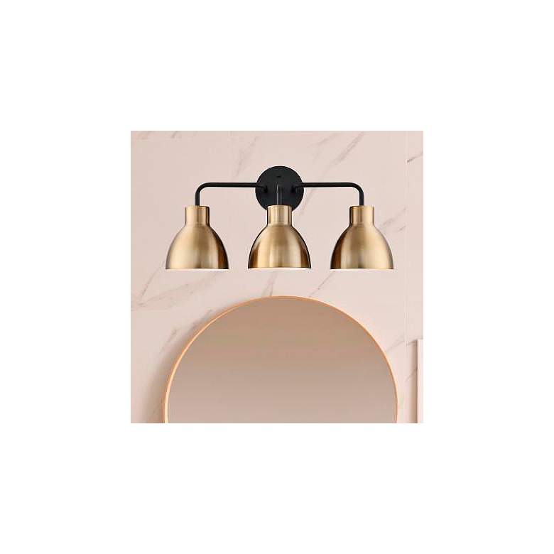 Image 2 Sloan; 3 Light; Vanity; Matte Black and Burnished Brass Finish
