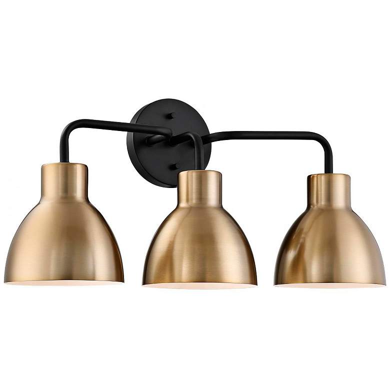 Image 6 Sloan; 3 Light; Vanity; Matte Black and Burnished Brass Finish more views
