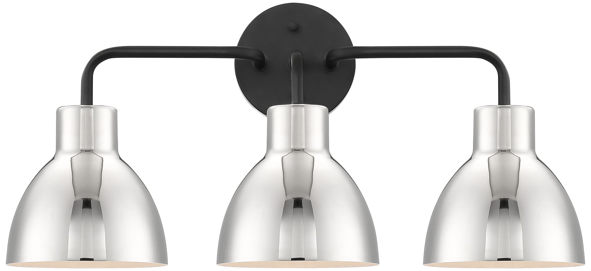 Image 3 Sloan; 3 Light; Vanity; Matte Black Finish with Polished Nickel Shade more views