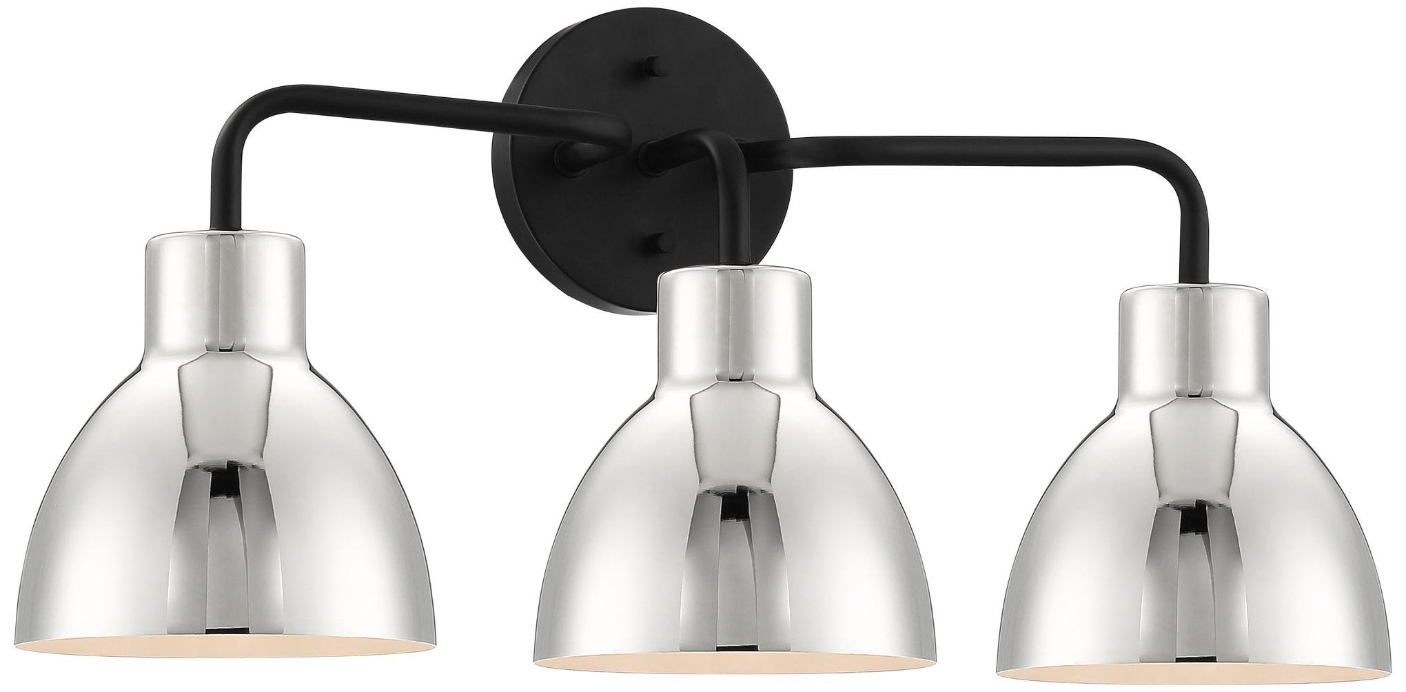 Image 4 Sloan; 3 Light; Vanity; Matte Black Finish with Polished Nickel Shade more views