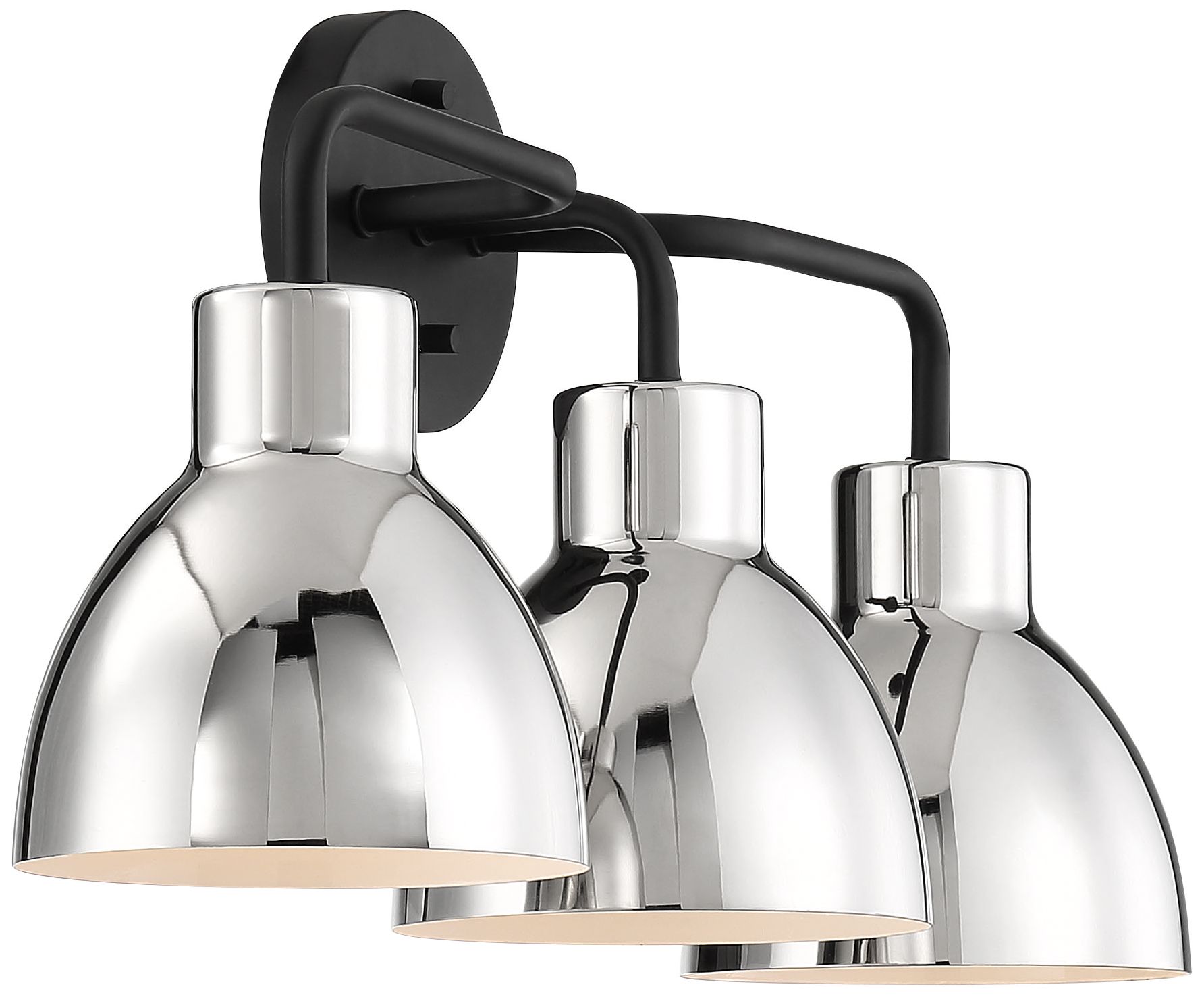 Image 5 Sloan; 3 Light; Vanity; Matte Black Finish with Polished Nickel Shade more views