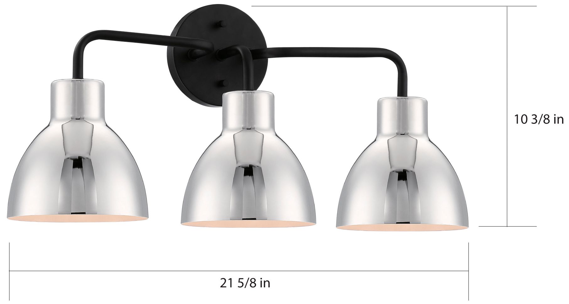 Image 6 Sloan; 3 Light; Vanity; Matte Black Finish with Polished Nickel Shade more views