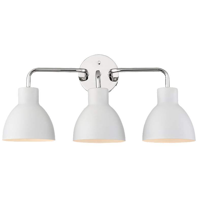 Image 1 Sloan; 3 Light; Vanity; Polished Nickel Finish with Matte White Shade