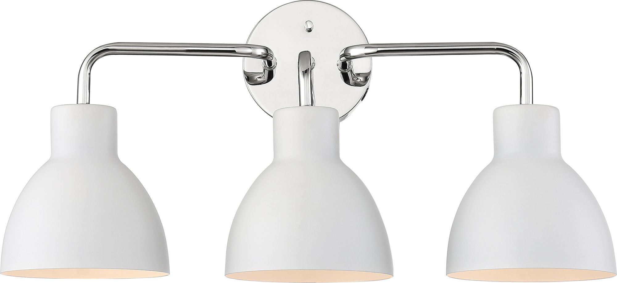 Image 2 Sloan; 3 Light; Vanity; Polished Nickel Finish with Matte White Shade more views