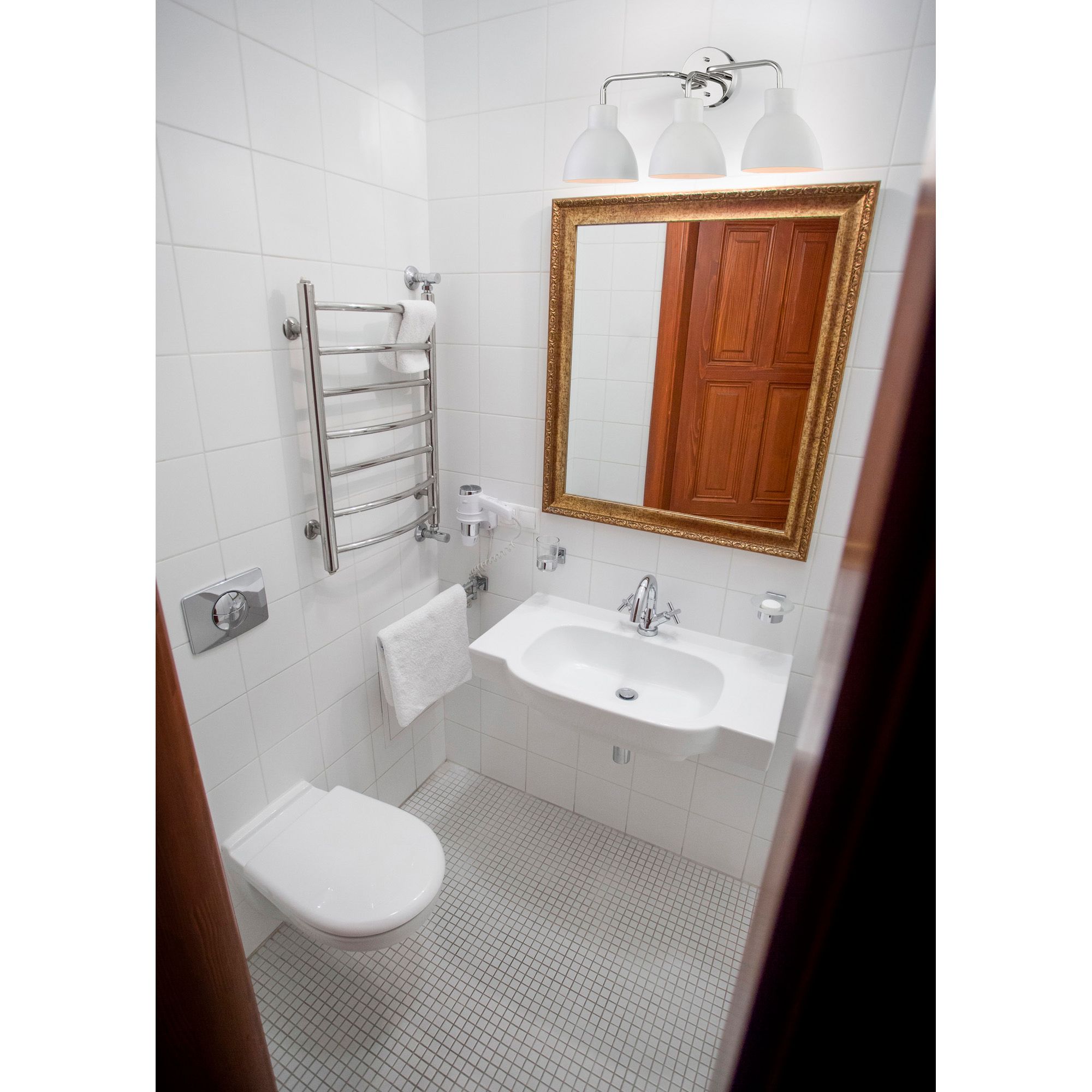 Image 5 Sloan; 3 Light; Vanity; Polished Nickel Finish with Matte White Shade more views