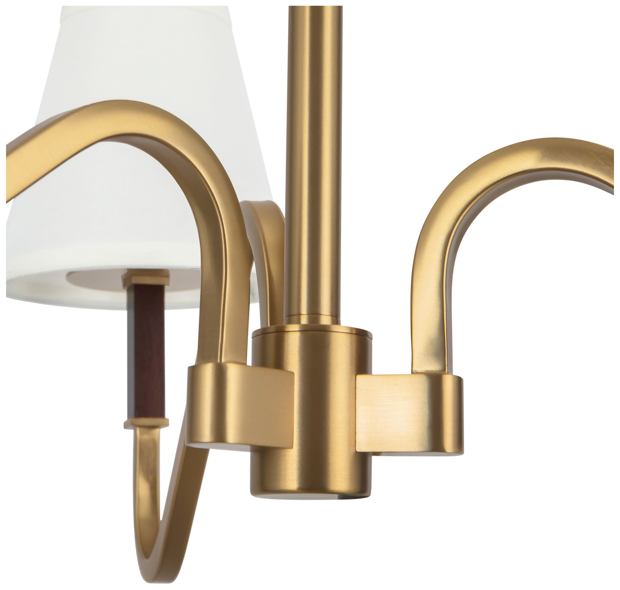 Image 7 Sloan 30-in Brushed Gold Chandelier with White Linen Shade more views