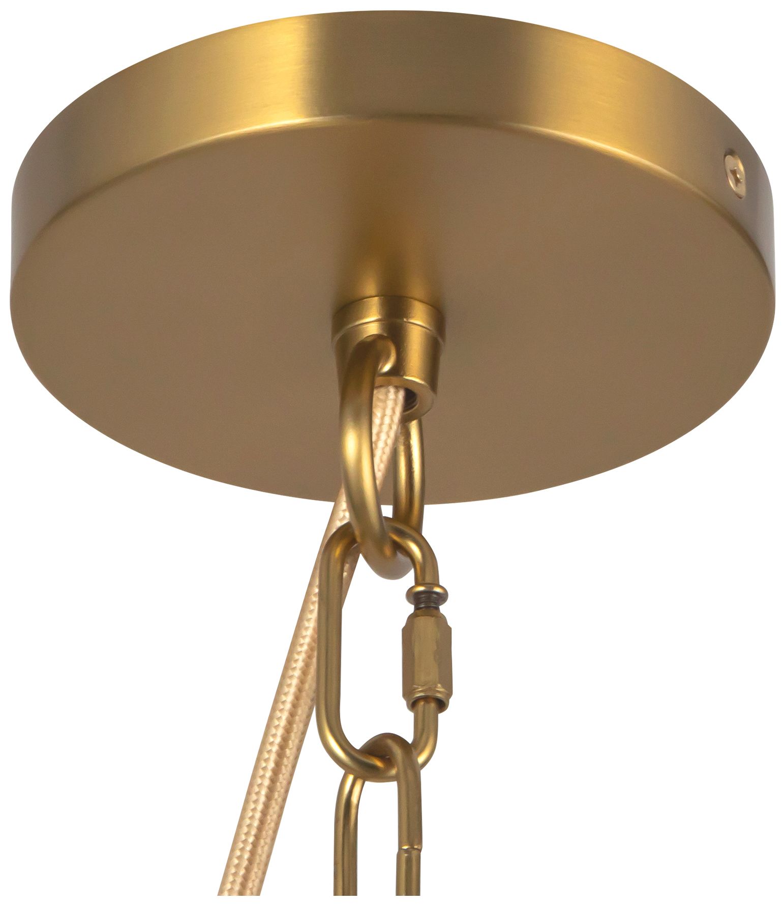 Sloan 30-in Brushed Gold Chandelier with White Linen Shade