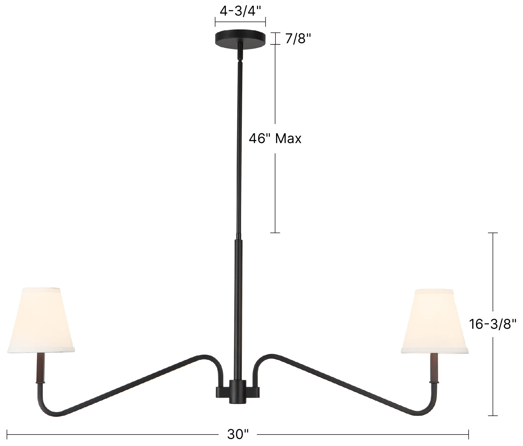Image 7 Sloan 30-in Brushed Gold Linear Pendant with White Linen Shades more views