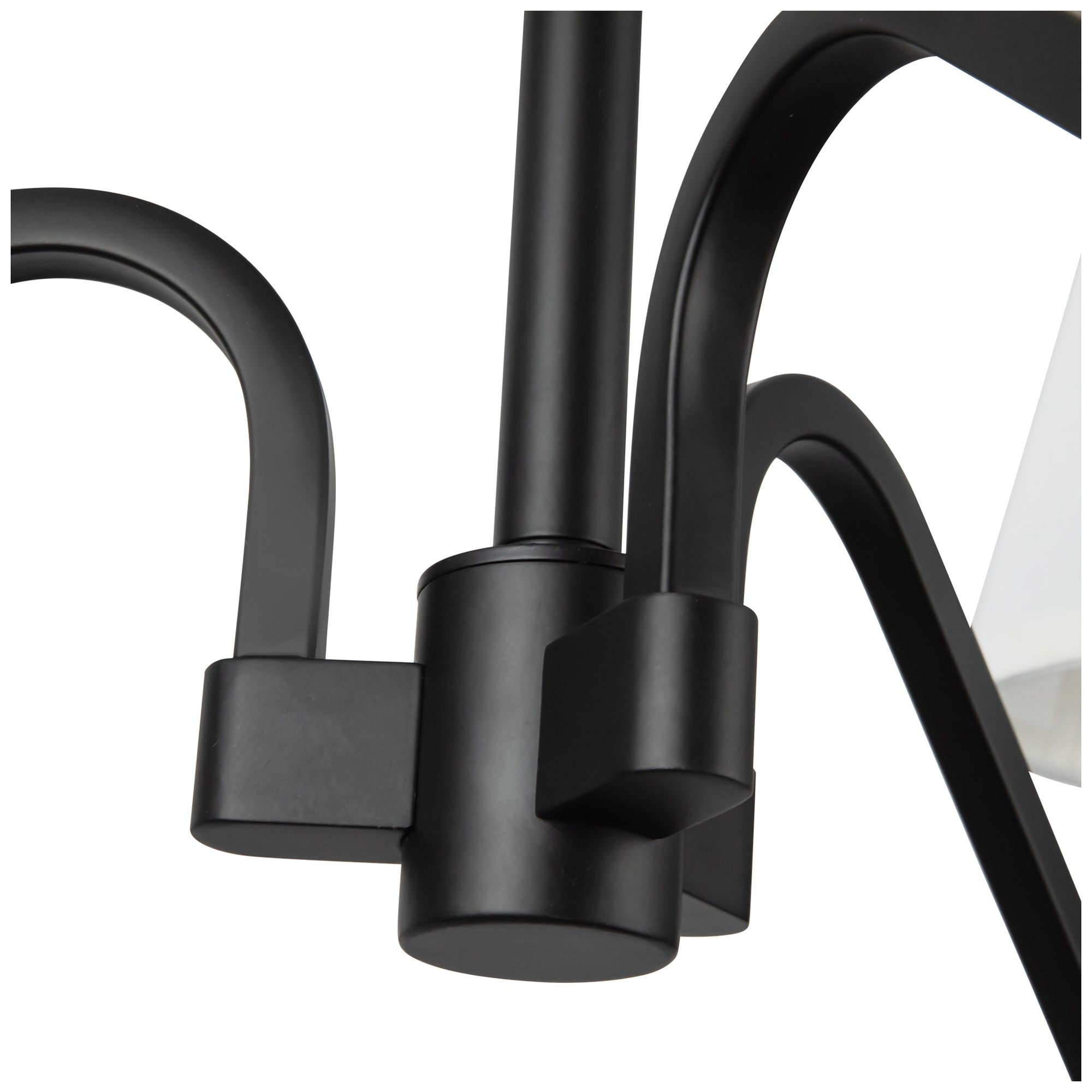 Image 7 Sloan 30-in Matte Black Chandelier with White Linen Shade more views
