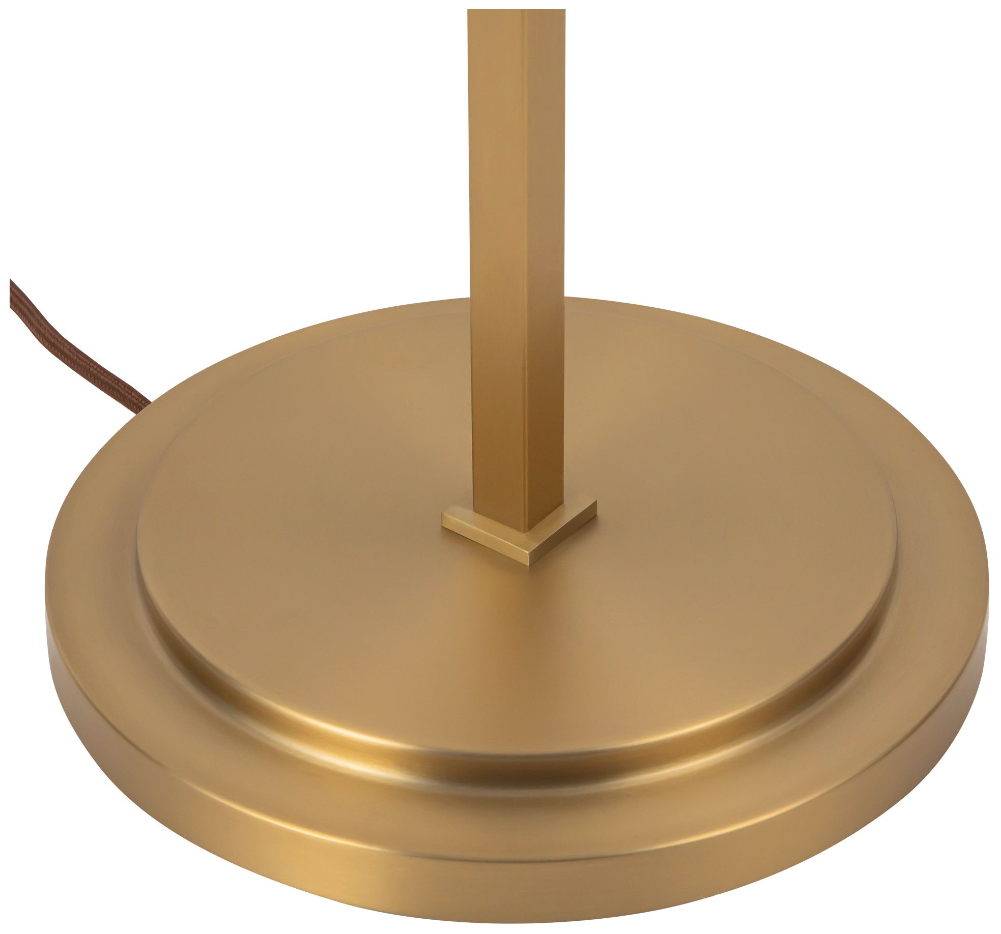 Image 7 Sloan 68-in Brushed Gold Floor Lamp with White Linen Shades more views