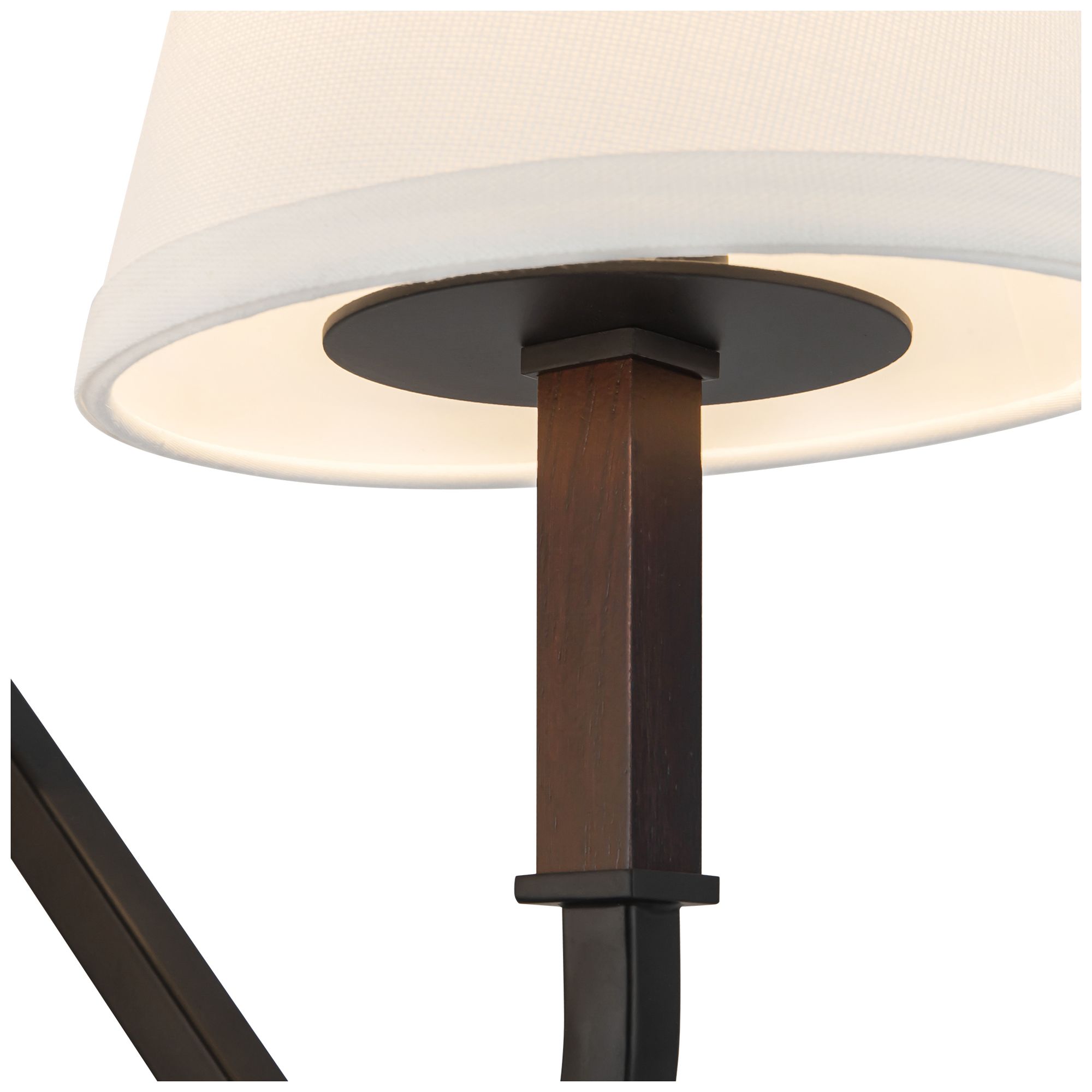 Image 4 Sloan 68-in Matte Black Floor Lamp with White Linen Shades more views