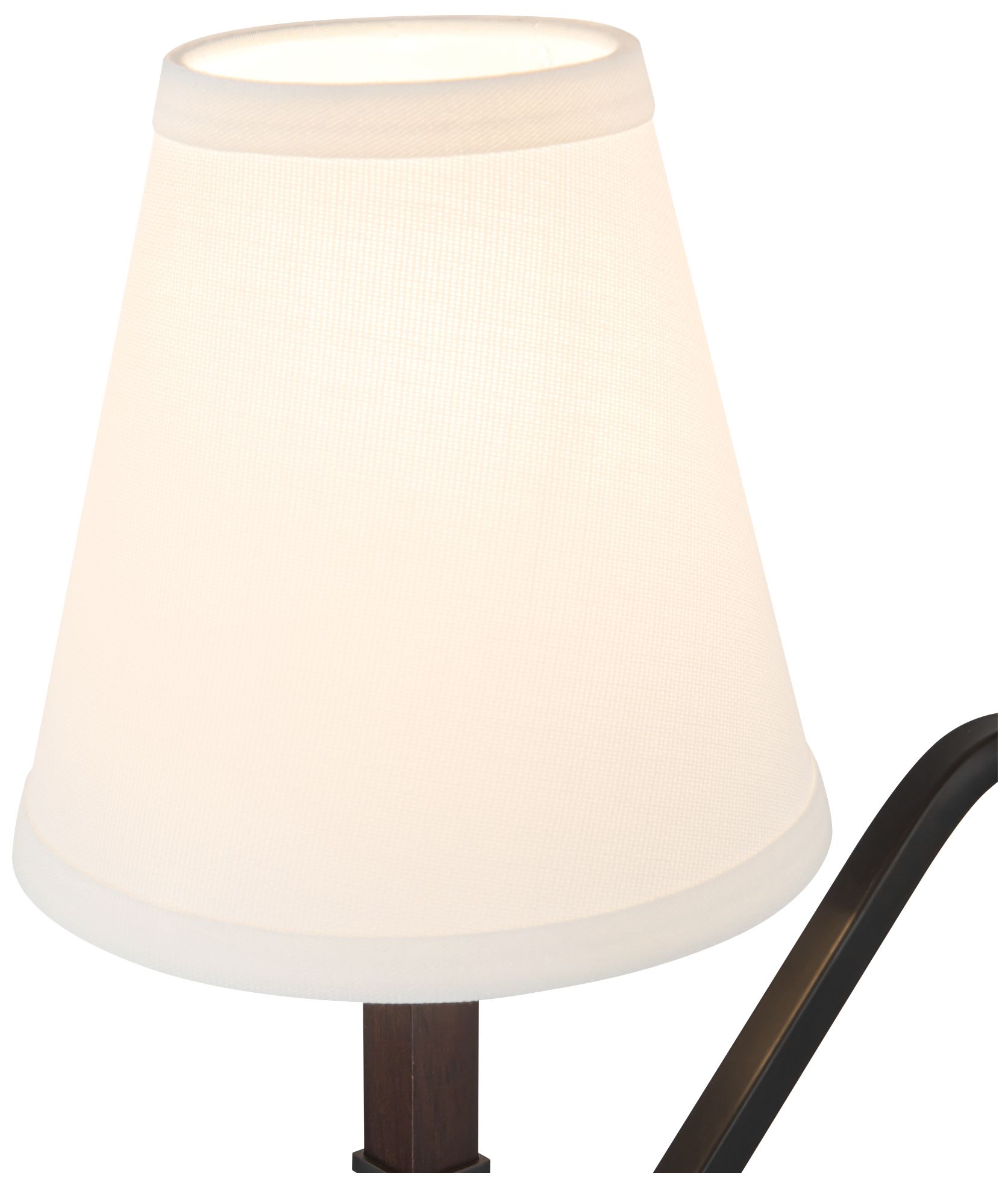 Image 5 Sloan 68-in Matte Black Floor Lamp with White Linen Shades more views