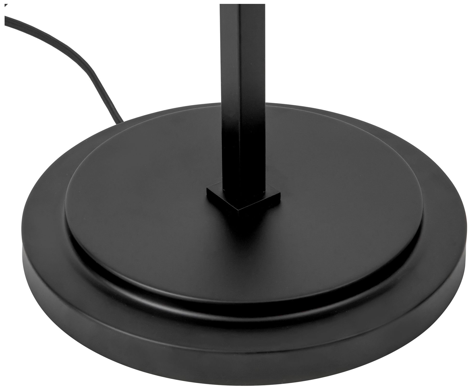 Image 7 Sloan 68-in Matte Black Floor Lamp with White Linen Shades more views
