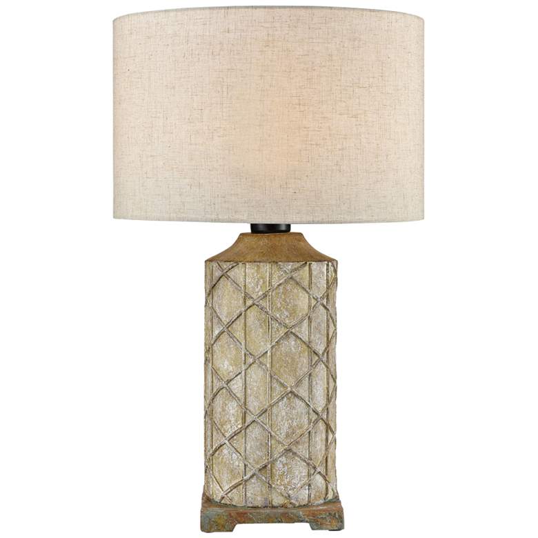 Image 1 Sloan Brown Gray and Antique White Outdoor Table Lamp
