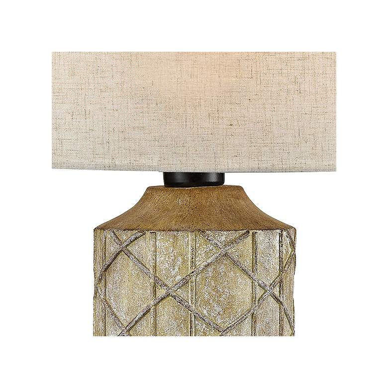 Image 2 Sloan Brown Gray and Antique White Outdoor Table Lamp more views