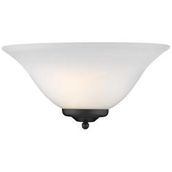 Sloane 13 1/8&quot; Wide Matte Black 1-Light Wall Sconce with Opal Glass