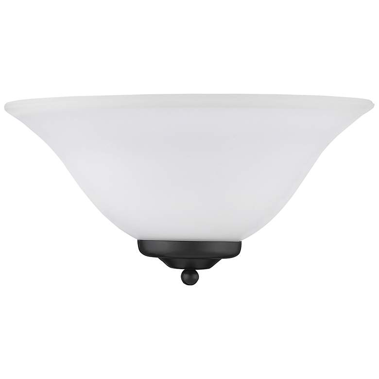 Image 4 Sloane 13 1/8" Wide Matte Black 1-Light Wall Sconce with Opal Glass more views