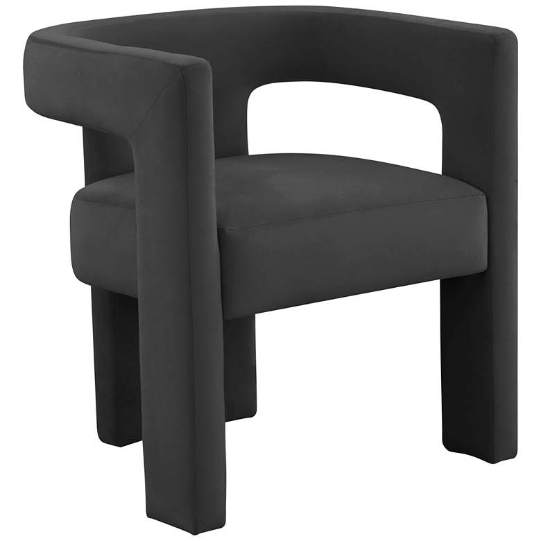 Image 3 Sloane Black Velvet Sculpture Accent Chair