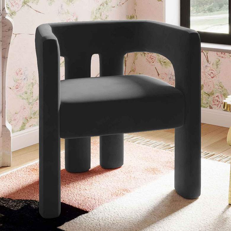 Image 1 Sloane Black Velvet Sculpture Accent Chair