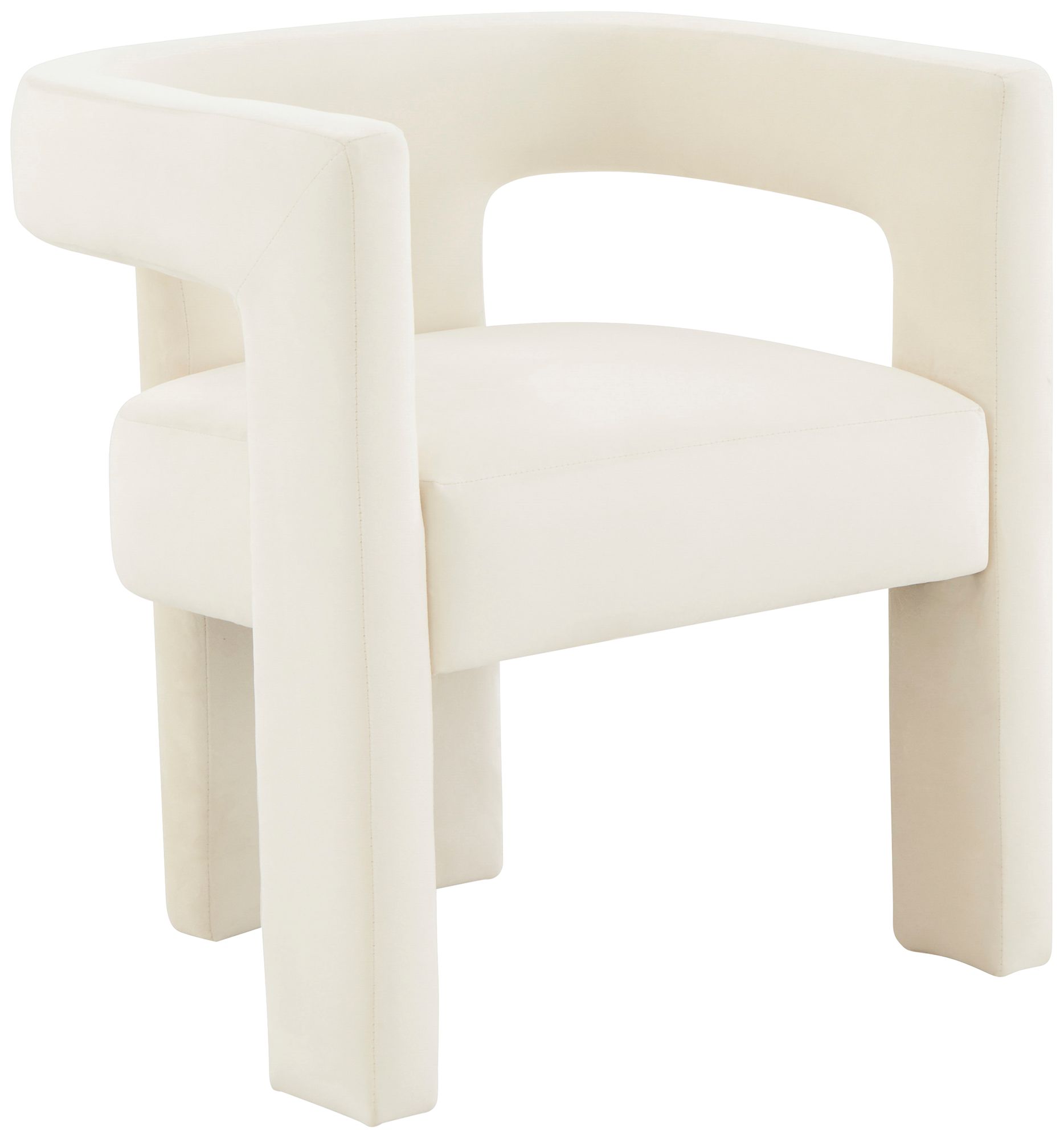 Sloane Cream Velvet Sculpture Accent Chair