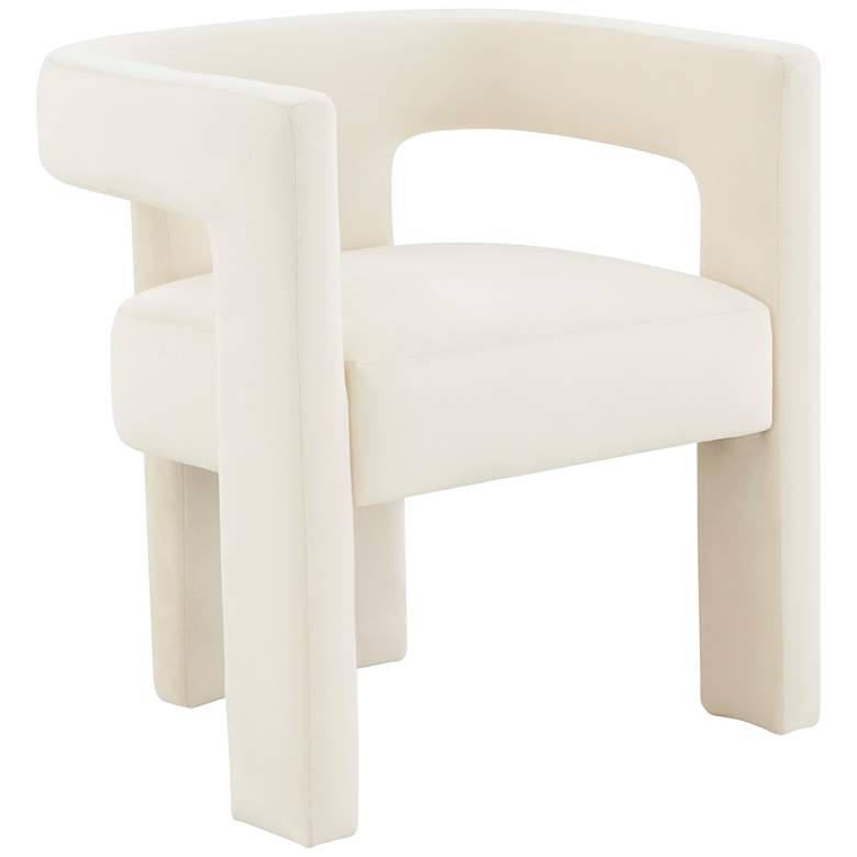 Image 3 Sloane Cream Velvet Sculpture Accent Chair
