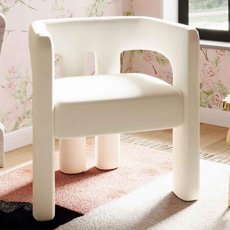Image 2 Sloane Cream Velvet Sculpture Accent Chair