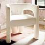 Sloane Cream Velvet Sculpture Accent Chair in scene