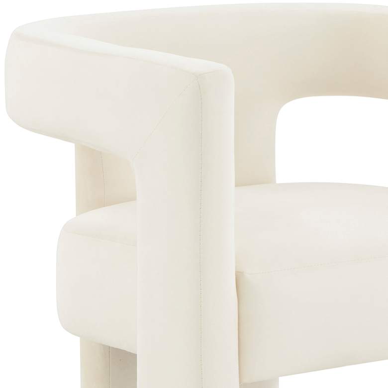 Image 4 Sloane Cream Velvet Sculpture Accent Chair more views