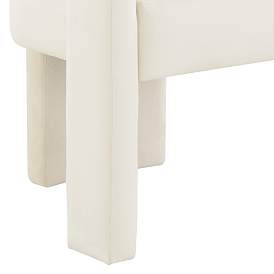 Image5 of Sloane Cream Velvet Sculpture Accent Chair more views