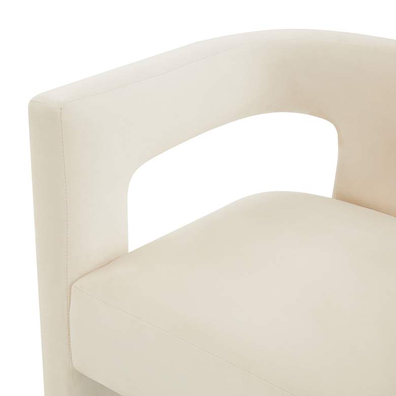 Image 6 Sloane Cream Velvet Sculpture Accent Chair more views