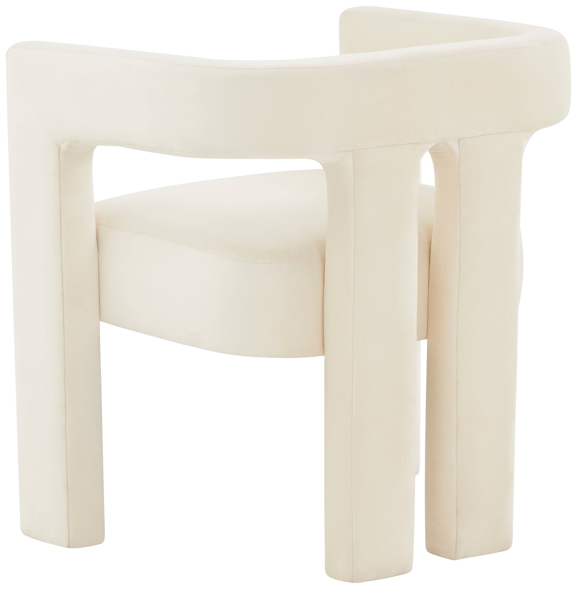 Sloane Cream Velvet Sculpture Accent Chair in scene