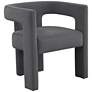 Sloane Dark Gray Velvet Sculpture Accent Chair in scene