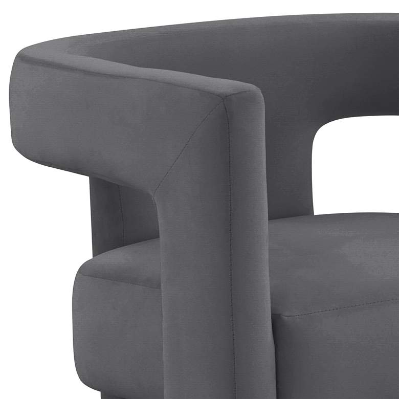 Image 4 Sloane Dark Gray Velvet Sculpture Accent Chair more views