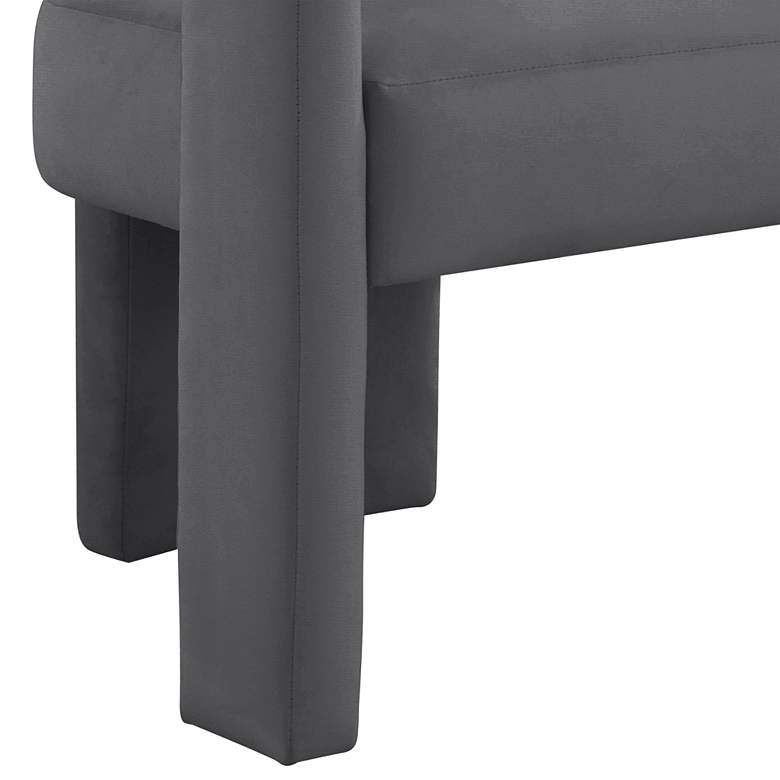 Image 5 Sloane Dark Gray Velvet Sculpture Accent Chair more views