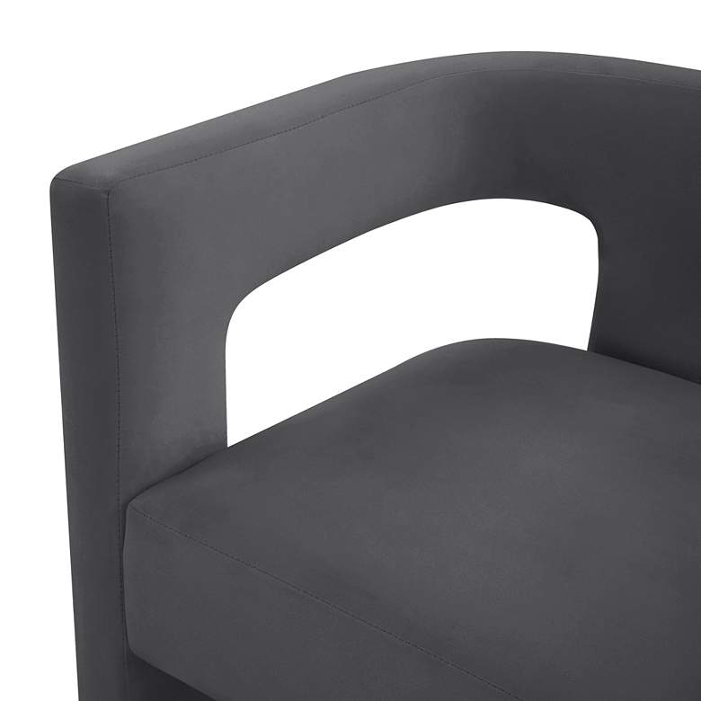 Image 6 Sloane Dark Gray Velvet Sculpture Accent Chair more views