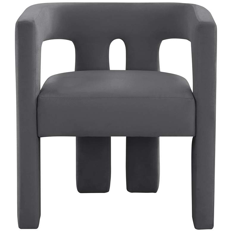 Image 7 Sloane Dark Gray Velvet Sculpture Accent Chair more views