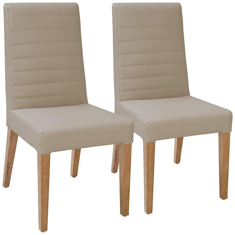 Image 1 Sloane Ribbed Back Taupe Dining Chair Set of 2