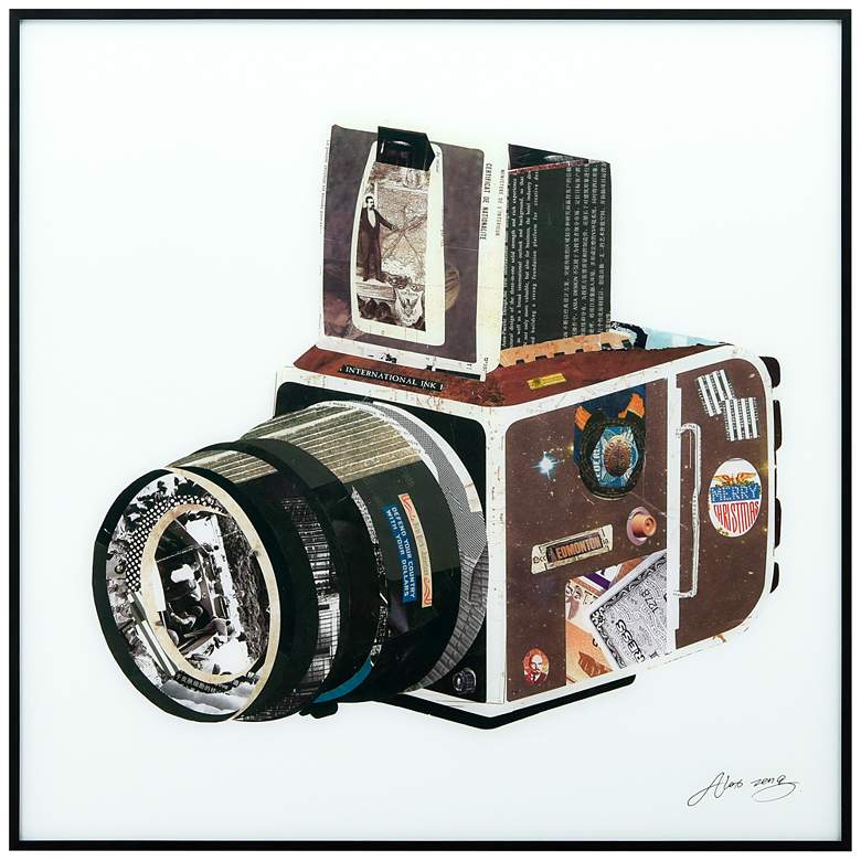 Image 2 SLR Camera 24" Square Framed Printed Art Glass Wall Art