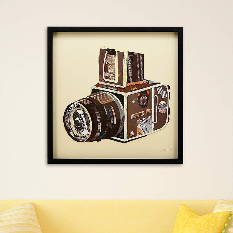Image 1 SLR Camera 25" High Dimensional Collage Framed Wall Art