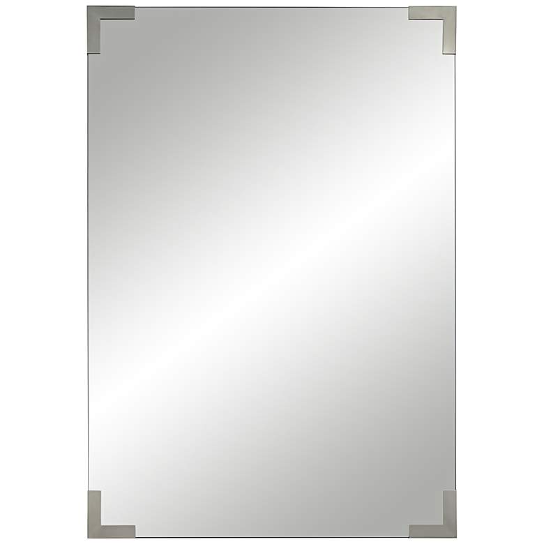 Image 3 Slynia Silver Corner 27 inch x 39 inch Rectangular Wall Mirror